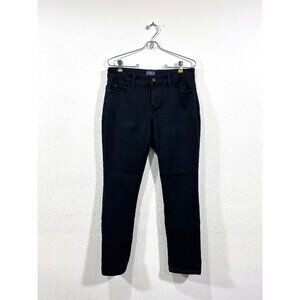 NYDJ Black Straight Skinny Jean Size 8 petite